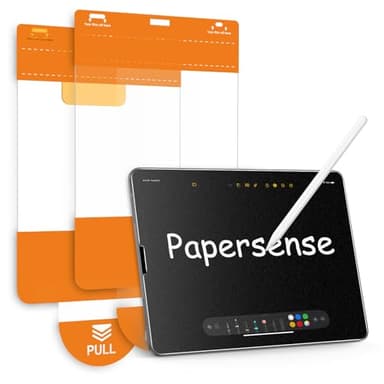 OMOTON PAPERSENSE Paper Screen Protector for iPad Pro 12.9 Inch, 6/5/4/3th (2022/2021/2020/2018), Matte Glass with Easy Install Dust-free Tray, Apple Pencil Support, Paper-feel, Anti-glare, 2 Pack