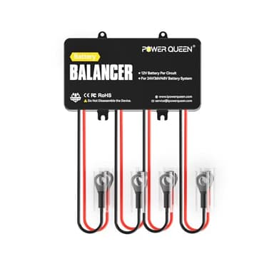 Power Queen Battery Balancer 48V (4 * 12V) Battery Equalizer for 24V/36V/48V Batteries Bank, Supports for LiFePO4/ Lead Acid/Gel/AGM/SLA Perfect for RV Solar Home Off Grid