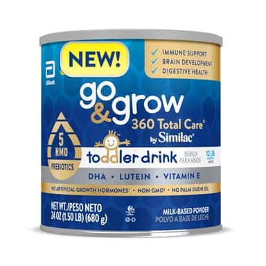 Go & Grow 360 Total Care by Similac Toddler Nutritional Drink, Has 5 HMOs, Powder, 24-oz Can