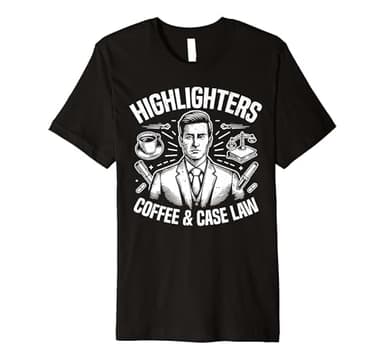Highlighters Coffee and Case Law Law Student Premium T-Shirt