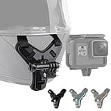 Lupholue Motorcycle Helmet Chin Strap Mount Compatible with GoPro Hero 13, 12, 11, 10, 9, 8, 7, (2018), 6, Hero Black, Insta 360, Session, Xiaomi Yi, SJCAM （Black）