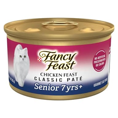 Purina Fancy Feast Wet Senior Cat Food 7 Years Plus Chicken Feast Pate - (Pack of 24) 3 oz. Cans