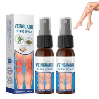 VeinGuard Herbal Spray, Professional Varicose Veins for Legs Spray, Vein Guard Herbal Spray Suitable for All Skin Types 30ml (2 Bottle)