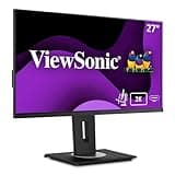 ViewSonic VG2756A-2K 27 Inch IPS 1440p Docking Monitor with 100W USB C, Ethernet RJ45, HDMI, Display Port and 40 Degree Tilt Ergonomics Daisy Chain for Home and Office,Black