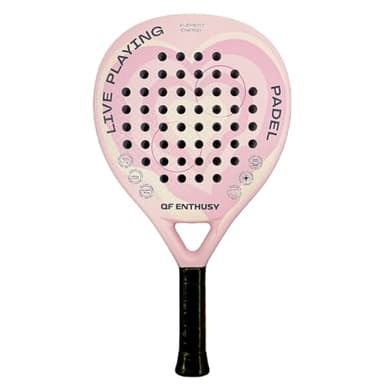 Padel Racket, Carbon Fiber Surface Padel Racquet, Lightweight, Ideal for Training/Matches (Pink)