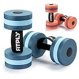 Fitply Water Weights Aquatic Pool Dumbbells for Swimming Exercise - EVA Foam Swim Pool Weights with Handle Strip, 2PCS Lightweight Water Dumbbells, Aerobics Swimming Exercise Equipment