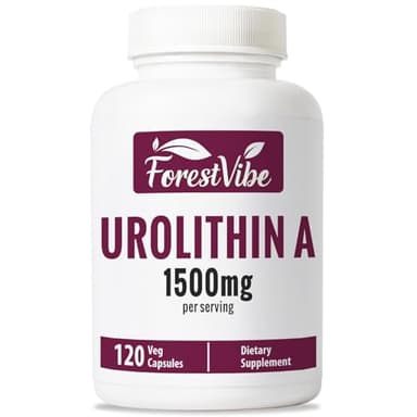 ForestVibe Urolithin A Supplement 1500mg, High Potency Mitochondrial Supplement, 120 Vegan Pills, 2 Month Supply, Non-GMO & Gluten Free Urolithin A+ Capsules