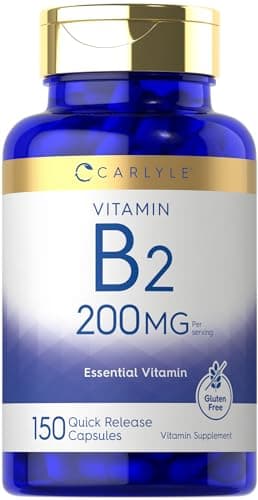 Carlyle Vitamin B2 200mg | 150 Count | Riboflavin | Non-GMO & Gluten Free Essential Supplement