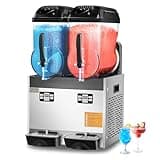 VEVOR Commercial Slushy Machine, 12Lx2 Double Tank Frozen Drink Machine, 96 Cups Stainless Steel Margarita Smoothie Frozen Drink Maker, Slushie Maker for Home Party Restaurants Cafe Bars