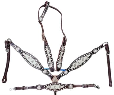 Western Leather Tack Set for Horse | Cream Tack Set with Witherstrap