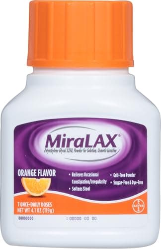 MiraLAX, Laxative Orange 7 Doses, 4.1 Ounce