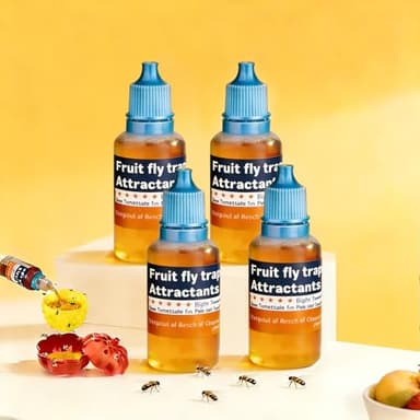 Pestvanish Fruit Fly Trap Refill Liquid, Effective Gnat Killer&Fruit Fly Catcher Bait Refill, Long-Lasting Fruit Scented Ants Attractant for Kitchen Bathroom Living Room Use, Safe Near Food (4 Pack)
