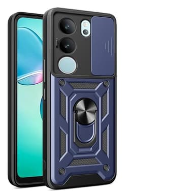 Kukoufey Compatible with Vivo V29 5G Bracket Shell,with Slide Camera Lens Cover Compatible with Vivo V29 5G V2250 Case Blue