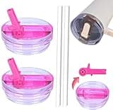 2 Pack Detachable ProTour Lid with Stanley, for Stanley Lids 40 oz Leakproof, 40oz Flip Straw Lid for Stanley, for Stanley No Spill 40 oz Tumbler Lids, Cup Accessories for Stanley (Rose & Rose)