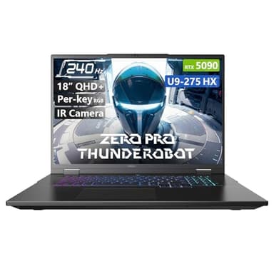 Thunderobot Zero 18 Pro 5090 Gaming Laptop, 18" QHD+ 240Hz 2.5K Hummingbird Display, Core Ultra 9 275HX, GeForce RTX 5090, 64GB DDR5, 4TB SSD, Per-Key RGB, FHD IR Camera, Wi-Fi 6E, Win 11 Home