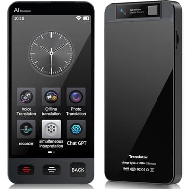 Offline Language Translator Device, M80 ChatGPT Instant Translator No WiFi Needed, 142 Languages Two Way Real-Time Voice Translation, Recording&Photo AI Translator for Business Learning Travel