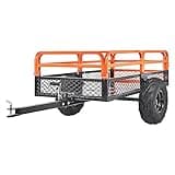 VEVOR Heavy Duty ATV Trailer Dump Cart Tow Behind, 1500lbs 15 Cubic Feet, Yard Garden Trailer Pull Behind Dump Trailer for Lawn Mower Tractor