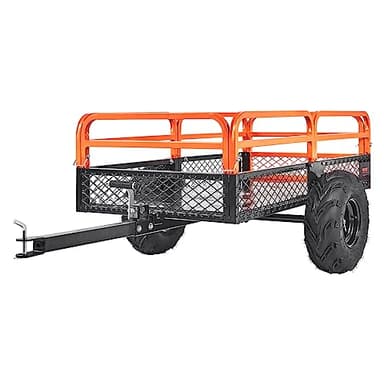 VEVOR ATV UTV Trailer Tow Behind Dump Cart, 1500lbs 15 Cubic Feet, Heavy Duty Yard Garden Trailer Pull Behind Dump Trailer for Lawn Mower Tractor