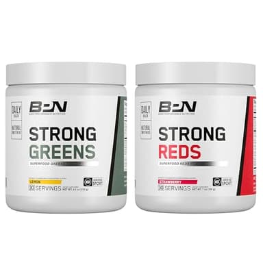 BARE PERFORMANCE NUTRITION BPN Strong Greens (Lemon) & Reds (Strawberry) Superfood Bundle