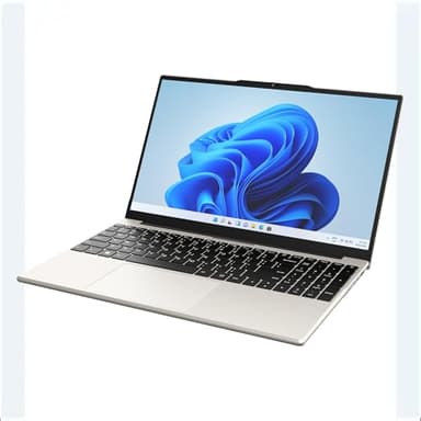 Azpen X1500 15.6" FHD Windows 11 Laptop, AMD A9-9400 Processor, 4GB RAM, 128GB Storage, Radeon R5 Graphics, with Lifetime Office 365 and Carrying Case (Champagne)