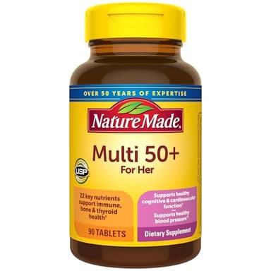 Nature Made Multivitamin For Women 50+ No Iron, Multivitamins for Women 50 Plus, Daily Nutritional Support, Nature Made Multi Vitamins, 90 Tablets, 90 Day Supply