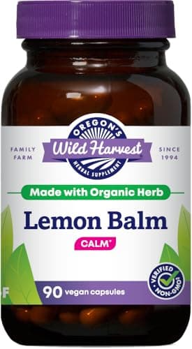 Oregon's Wild Harvest, Certified Organic Lemon Balm, Herbal Supplement Vegan Supplement, 1125 MGS, 90 Count…