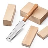 Husfunov Japanese Hand Saw, 6 Inch Pull Saw with Double Edges of 11/17 TPI, SK5 Flexible Blade Handle Wood Saws for Woodworking Tools