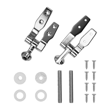 Meaferks Toilet Seat Hinges, Zinc Alloy Toilet Replacement Hinges, Adjustable Toilet Seat Bolts and Nuts, Strong and Sturdy, Secure Fit, Easy to Install, 1 Set(MFH04A)