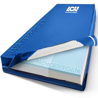 Livaclean Health Hospital Bed Mattress – Twin XL 80"x36"x 6" Gel 40mm Memory Foam Medical Mattress for Adjustable Beds, Waterproof Cover, Pressure Relief for Home & Clinical Use