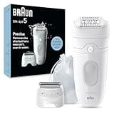 Braun Epilator Silk-épil 5 Epilator, Hair Removal Device, Women Shaver & Trimmer, Wet and Dry Epilator, Includes Shaver Head and Trimmer Comb, SE5-041, Grey