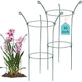 2 Pack Metal Peony Cage and Supports, 30"H X 13"D Large Peonies Support Trellis Heavy Duty Grow Through Flower Stakes Rust-Resistant Outdoor Plant Frame Rings Hoop for Tall Hydrangea Peony Rose Dahlia