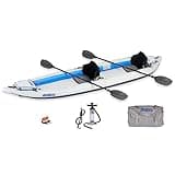 Sea Eagle 465FT Fasttrack Inflatable 15'3" 1-3 Person Touring Kayak with Rigid External keel - Smoother Paddling Experience Light Weight (465FT 2 Person Pro Kayak Package)