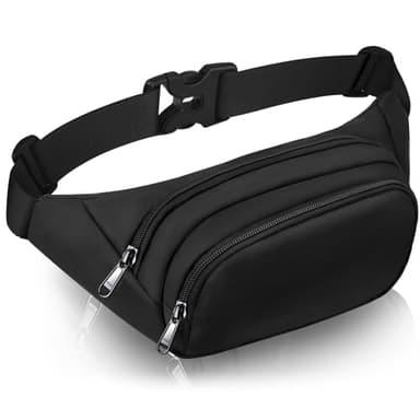 Large Fanny Pack for Women Men - Syican Waist bag with 3-Zipper Pockets, Gifts for Enjoy Sports Traveling Workout Casual Hands-Free crossbody bags Fits MAX 7.9'' iPad & 6.6'' Phone