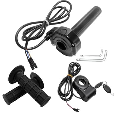 Ridstar Q20 Full Twist Throttle with Rolling Bearing, Ebike Throttle Grip Cable Kit Compatible with Ridstar Q20 Electric Dirt Bike (Ignition Switch)