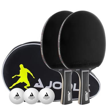 JOOLA Duo Pro Ping Pong Paddles Set of 2 - Professional Table Tennis Paddles, Three Advanced 3 Star Tournament Ping Pong Balls and Carrying Case - Advanced Table Tennis Rackets