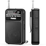 PRUNUS J-555 Pocket Radio AM FM USB-C Charging& Battery Operated, Excellent Reception& Clear Speaker and Headphone Jack, Back Clip, Flashlight, Transistor Radios, Portable Radios AM FM, Mini Radio