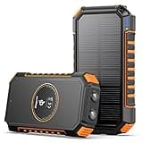 Riapow Solar Charger Power Bank 26800mAh Wireless Portable Charger with USB C – PD QC3.0 Fast Charging Battery Bank - External Battery Pack with 4 Outputs for Phone Tablet, Flashlight for Outdoor