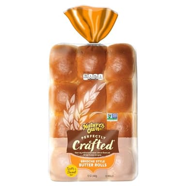 Nature's Own Perfectly Crafted Brioche Style Butter Rolls, Non-GMO Dinner Rolls, 12 Count