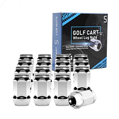 Shu-Ran Golf Cart Wheel Lug Nuts for Yamaha/GEM, 12MMx1.25 Size Chrome 16 PCS