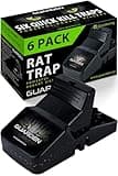 Rat Trap Six Pack - Indoor and Outdoor Traps for Mice, Voles, Rats, Chipmunks - Easy to Set, Powerful Snap, Quick Kill - by Guarden