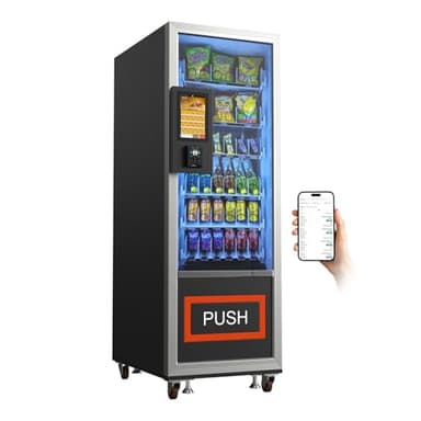 Manovix Mini Commercial Vending Machine with Card Reader Snack and Drink Combo 36 Slots Refrigerated Vending Machines for Business
