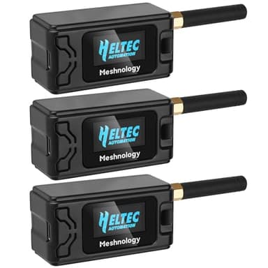 Meshnology 3 Pack ESP 32 Lo Ra V3 Development Board + 1100mAh Battery + Protect Case Set - with 915MHz Antenna and SX 1262 Lo Ra V3 Devices for Mesh Tastic Ar duino Lo Rawan IoT (N30 Version, Black)