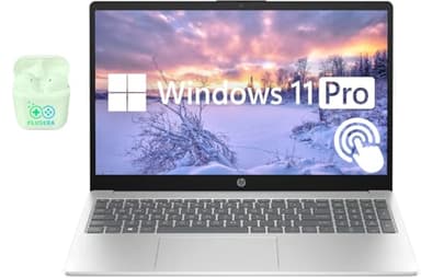 HP 15.6" Touchscreen Business & Student Laptop Computer, 6-Cores Intel Core i3, Windows 11 Pro with Microsoft Office Included, PLUSERA Earphones, Silver (Intel Core i3, 64GB RAM | 2TB SSD)