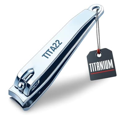 TITA22™ Nail Clipper with Titanium Coating, Ultra Sharp, Sturdy, Rust-Proof, Long-Lasting, Fingernails & Toenails Clipper Cutter with Nail File, Suitable for Men & Women, (1 Piece)