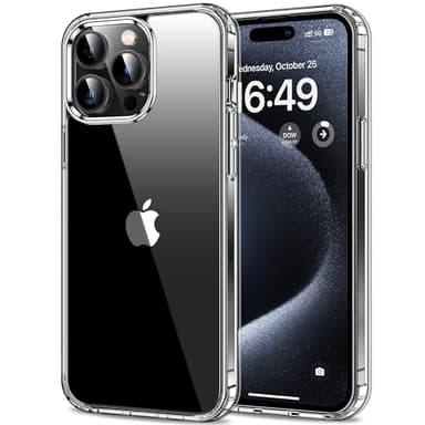 HOOMIL Case for iPhone 15 Pro Max 6.7-Inch, Anti-Yellowing, Drop Protection, Anti-Scratch Transparent Hard Back Phone Cover - Crystal Clear