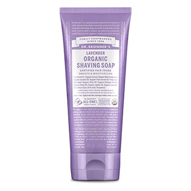 Dr. Bronner's Organic Shaving Soap– (Lavender, 7 Ounce)– Moisturizing Shave Soap for Men & Women– Certified Organic Sugar & Shikakai– For Face, Underarms & Legs