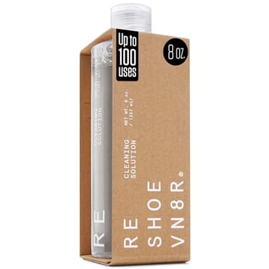 RESHOEVN8R Shoe Cleaning Solution, 8 oz - Sneaker Cleaner & Shoe Care for Canvas, Leather, Mesh, Suede, White, & Nubuck Shoes - Shoe Cleaner Sneakers Kit Solution in Easy-to-Use Bottle - 60-100 Uses