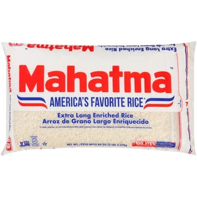 Mahatma Extra-Long-Grain Rice 5-Pound Rice Bag, Gluten-Free and Non-GMO White Rice Bulk Bag