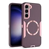 showdd Designed for Samsung Galaxy S24 Plus (s24+) Case,Magnetic,Double Drop Protection Heavy Duty,Compatible with MagSafe,Dustproof,No Fading, No Yellowing,for Men Women, Purple Rose Gold