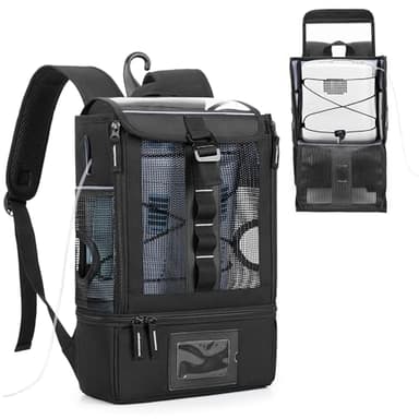 Trunab Portable Oxygen Concentrator Backpack, POC Carrying Bag Compatible with Inogen One, Caire Freestyle Comfort, Oxygo, Black